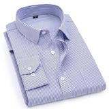 Men's Light Blue Striped Dress Shirt-Shirt-Gentleman.Clothing