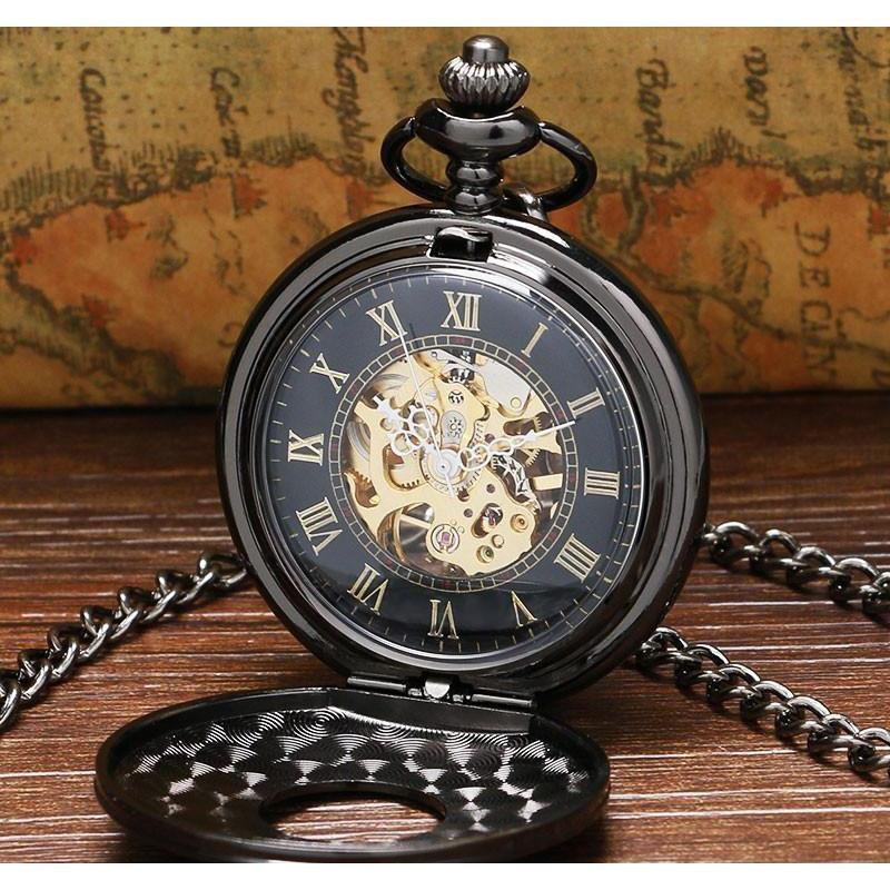 Men's Mechanical Hand Wind Steampunk Pocket Watch