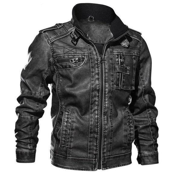 Men's Motorcycle Leather Jacket - 3 Colors-Jacket-Gentleman.Clothing