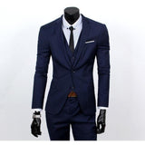 Men's Navy One Button Slim Fit Suit - Three Piece-Suit-Gentleman.Clothing
