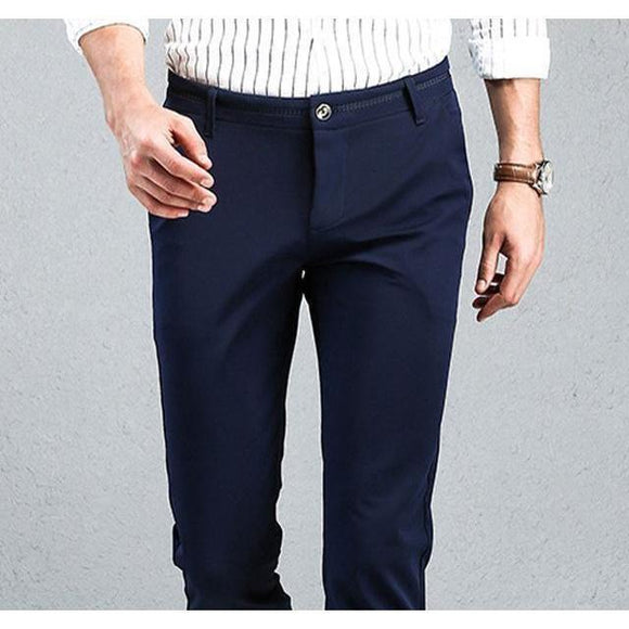 Men's Navy Slim Fit Dress Pants - Multiple Sizes-Pants-Gentleman.Clothing
