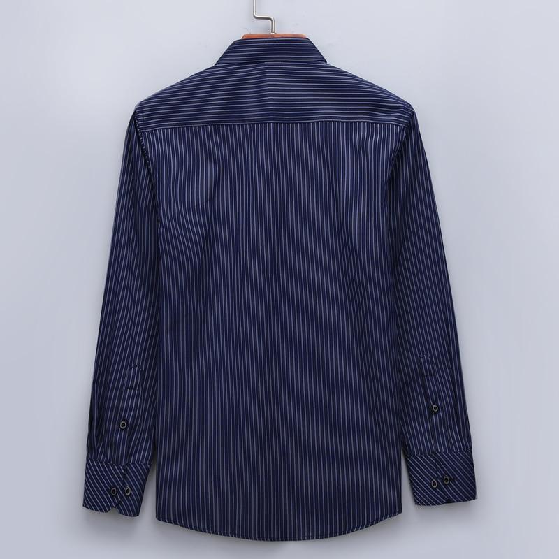 Men's Navy Striped Dress Shirt