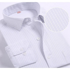 Men's Pale Gray Striped Dress Shirt-Shirt-Gentleman.Clothing