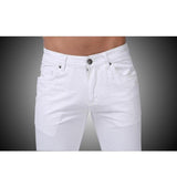 Men's White Slim Fit Straight Jeans - Multiple Sizes-Jeans-Gentleman.Clothing