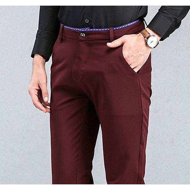 Men's Wine Slim Fit Dress Pants - Multiple Sizes Men's Wine Slim Fit Dress Pants - Multiple Sizes