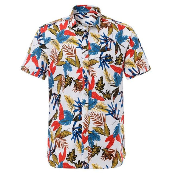 Multicolor Hawaiian Cotton Short Sleeve Shirt-Shirt-Gentleman.Clothing