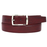 PAUL PARKMAN Men's Leather Belt Hand-Painted Bordeaux-Belts-Gentleman.Clothing