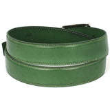 PAUL PARKMAN Men's Leather Belt Hand-Painted Green-Gentleman.Clothing