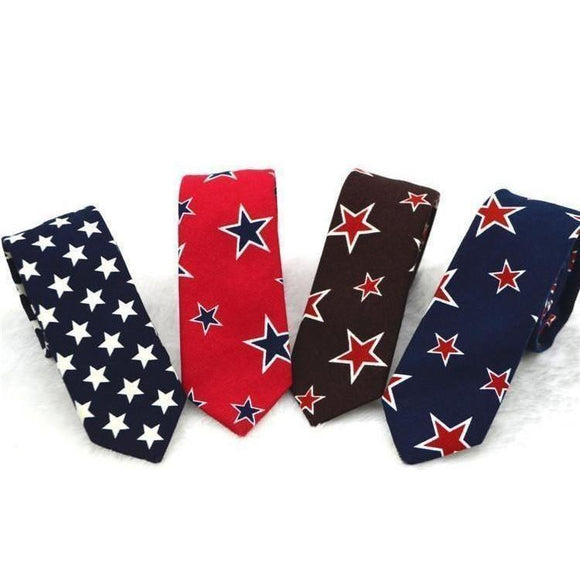 Patriotic Stars USA Collection Skinny Ties - 4 Colors & Styles-Skinny Ties-Gentleman.Clothing