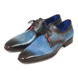 Paul Parkman Blue & Brown Hand-Painted Derby Shoes-Shoes-Gentleman.Clothing
