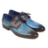 Paul Parkman Blue & Brown Hand-Painted Derby Shoes-Shoes-Gentleman.Clothing