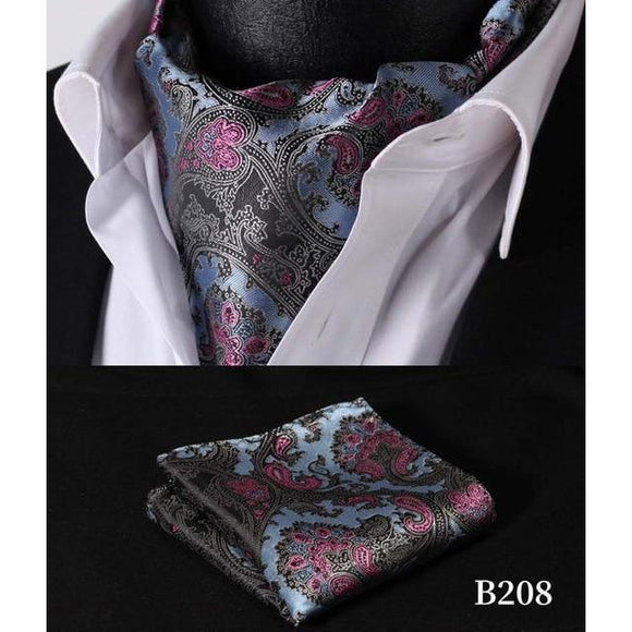 Posh Paisley Silk Ascot/Cravat Tie & Handkerchief-Ascot Ties-Gentleman.Clothing