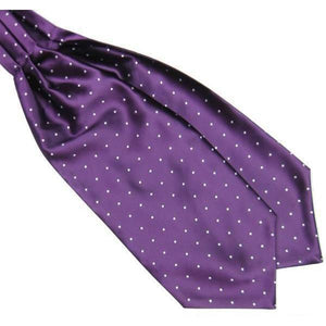 Purple Polka Dot Ascot/Cravat Tie-Ascot Ties-Gentleman.Clothing