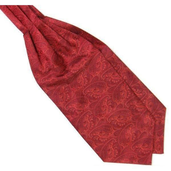 Red Paisley Gentleman Collection Ascot/Cravat Tie-Ascot Ties-Gentleman.Clothing