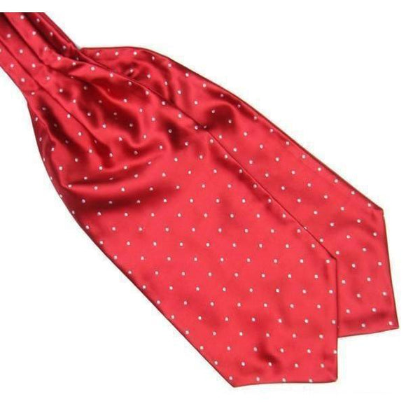 Red Polka Dot Ascot/Cravat Tie-Ascot Ties-Gentleman.Clothing