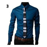 Replacement New Argyle luxury men's top Formal Social Business Style Slim Soft Comfort Long Sleeve Casual Dress Tops Gift For Men Clothing-Gentleman.Clothing