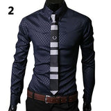 Replacement New Argyle luxury men's top Formal Social Business Style Slim Soft Comfort Long Sleeve Casual Dress Tops Gift For Men Clothing-Gentleman.Clothing