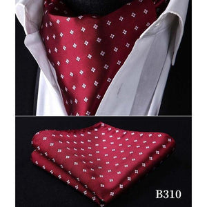 Royal Wine Silk Ascot/Cravat Tie & Handkerchief-Ascot Ties-Gentleman.Clothing