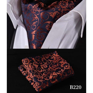Royalty Bronze Silk Ascot/Cravat Tie & Handkerchief-Ascot Ties-Gentleman.Clothing