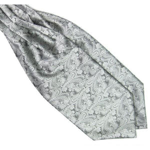 Silver Paisley Gentleman Collection Ascot/Cravat Tie-Ascot Ties-Gentleman.Clothing