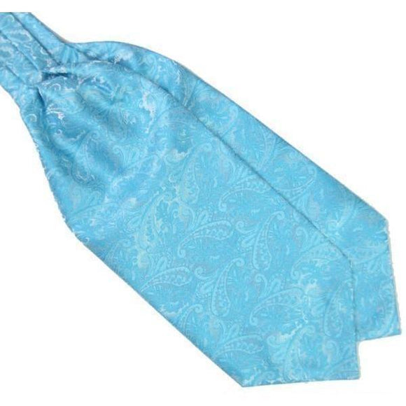 Sky Blue Paisley Gentleman Collection Ascot/Cravat Tie-Ascot Ties-Gentleman.Clothing