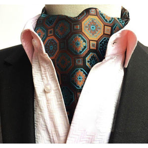 Vintage Bleu Silk Ascot/Cravat Tie-Ascot Ties-Gentleman.Clothing