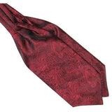 Wine Red Paisley Gentleman Collection Ascot/Cravat Tie-Ascot Ties-Gentleman.Clothing