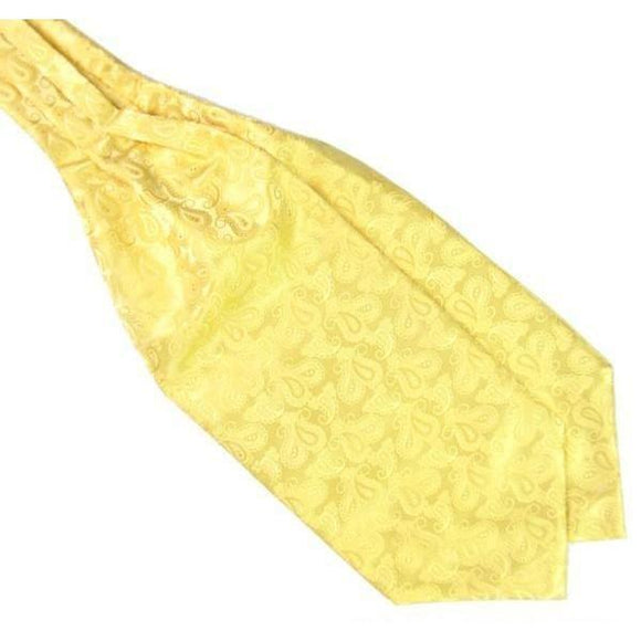 Yellow Paisley Gentleman Collection Ascot/Cravat Tie-Ascot Ties-Gentleman.Clothing